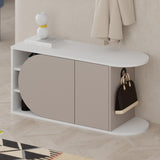 Shoe cabinets - Shoe cabinet Nova Shoe Bench Mocha White Melamine 104x50x37 cm - Dimehouse