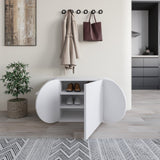 Shoe cabinets - Shoe cabinet Pozy Shoe Bench White Melamine 110x50x40.4 cm - Dimehouse