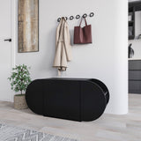 Shoe cabinets - Shoe cabinet Pozy Shoe Bench Black Melamine 110x50x40.4 cm - Dimehouse