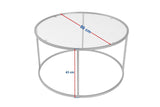 Coffee tables - Modern Round Coffee Table Uru Black - Gray Glass - 80 cm - Dimehouse