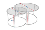 Coffee Tables - Modern Round Coffee Table Set of 2 Uru Gold - Transparent Glass - 80/60 cm - Dimehouse