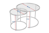 Coffee Tables - Modern Round Coffee Table Set of 2 Uru Gold - Transparent Glass - 60/42 cm - Dimehouse