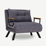 Armchairs - Scandinavian sleeping armchair Light Gray mixed fabric Sando - Dimehouse