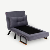 Armchairs - Scandinavian sleeping armchair Light Gray mixed fabric Sando - Dimehouse