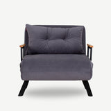 Armchairs - Scandinavian sleeping armchair Light Gray mixed fabric Sando - Dimehouse