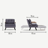Armchairs - Scandinavian sleeping armchair Light Gray mixed fabric Sando - Dimehouse