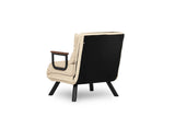 Armchairs - Scandinavian sleeping armchair Cream fabric linen look Sando - Dimehouse