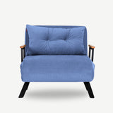 Armchairs - Scandinavian sleeping armchair Blue fabric linen look Sando - Dimehouse