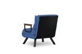 Armchairs - Scandinavian sleeping armchair Blue fabric linen look Sando - Dimehouse