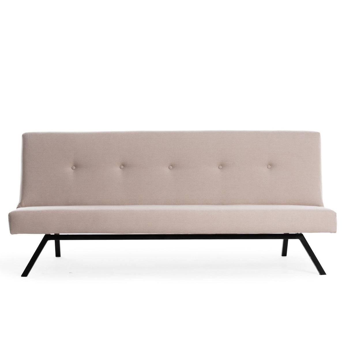 Sofa beds - Sofa bed Zoly Cream Fabric 3 - Seater - 180 cm - Without armrests - Zoly - Dimehouse