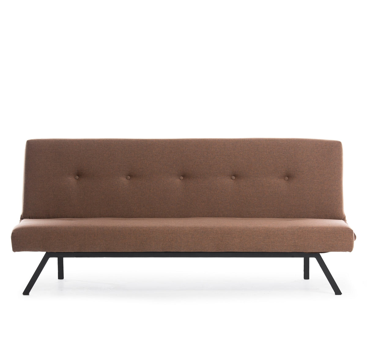 Sofa beds - Sofa bed Zoly Brown Fabric 3 - Seater - 180 cm - Without armrests - Zoly - Dimehouse