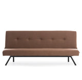 Sofa beds - Sofa bed Zoly Brown Fabric 3 - Seater - 180 cm - Without armrests - Zoly - Dimehouse