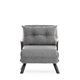Armchairs - Scandinavian sleeping armchair Gray mixed fabric Sando - Dimehouse