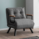 Armchairs - Scandinavian sleeping armchair Gray mixed fabric Sando - Dimehouse