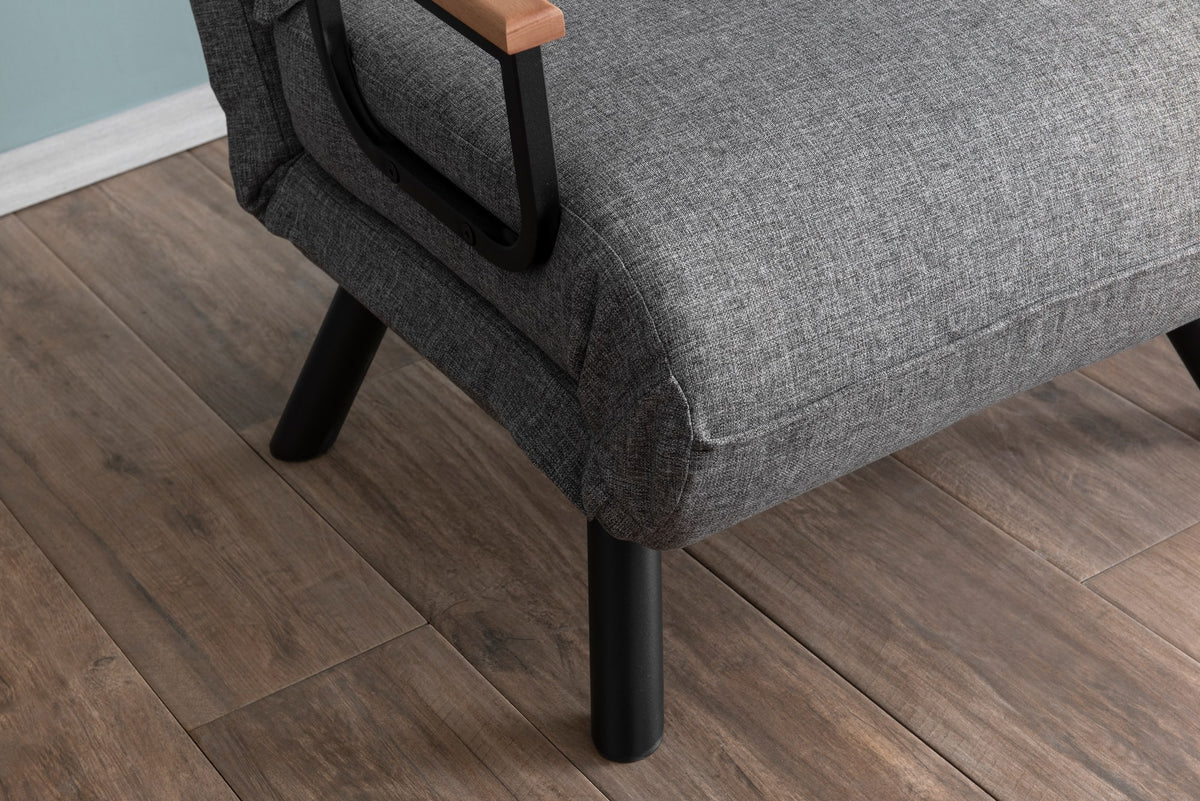 Armchairs - Scandinavian sleeping armchair Gray mixed fabric Sando - Dimehouse