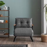 Armchairs - Scandinavian sleeping armchair Gray mixed fabric Sando - Dimehouse