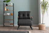 Armchairs - Scandinavian sleeping armchair Anthracite mixed fabric Sando - Dimehouse