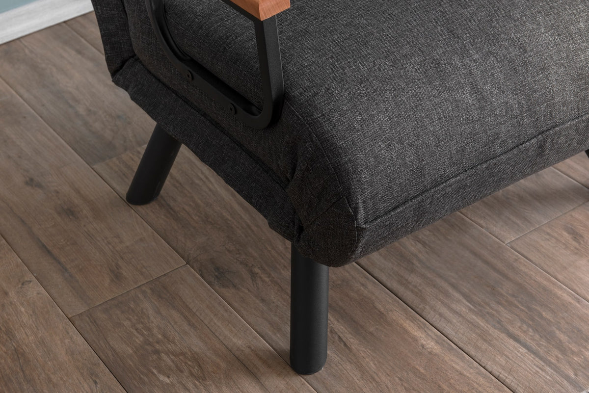 Armchairs - Scandinavian sleeping armchair Anthracite mixed fabric Sando - Dimehouse