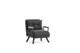 Armchairs - Scandinavian sleeping armchair Anthracite mixed fabric Sando - Dimehouse