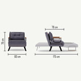 Armchairs - Scandinavian sleeping armchair Copper Brown fabric linen look Sando - Dimehouse