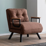 Armchairs - Scandinavian sleeping armchair Copper Brown fabric linen look Sando - Dimehouse