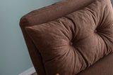 Armchairs - Scandinavian sleeping armchair Copper Brown fabric linen look Sando - Dimehouse