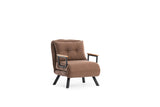 Armchairs - Scandinavian sleeping armchair Copper Brown fabric linen look Sando - Dimehouse