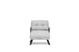 Armchairs - Scandinavian sleeping armchair Gray teddy fabric Sando - Dimehouse