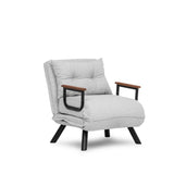 Armchairs - Scandinavian sleeping armchair Gray teddy fabric Sando - Dimehouse