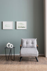 Armchairs - Scandinavian sleeping armchair Gray teddy fabric Sando - Dimehouse