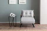 Armchairs - Scandinavian sleeping armchair Gray teddy fabric Sando - Dimehouse