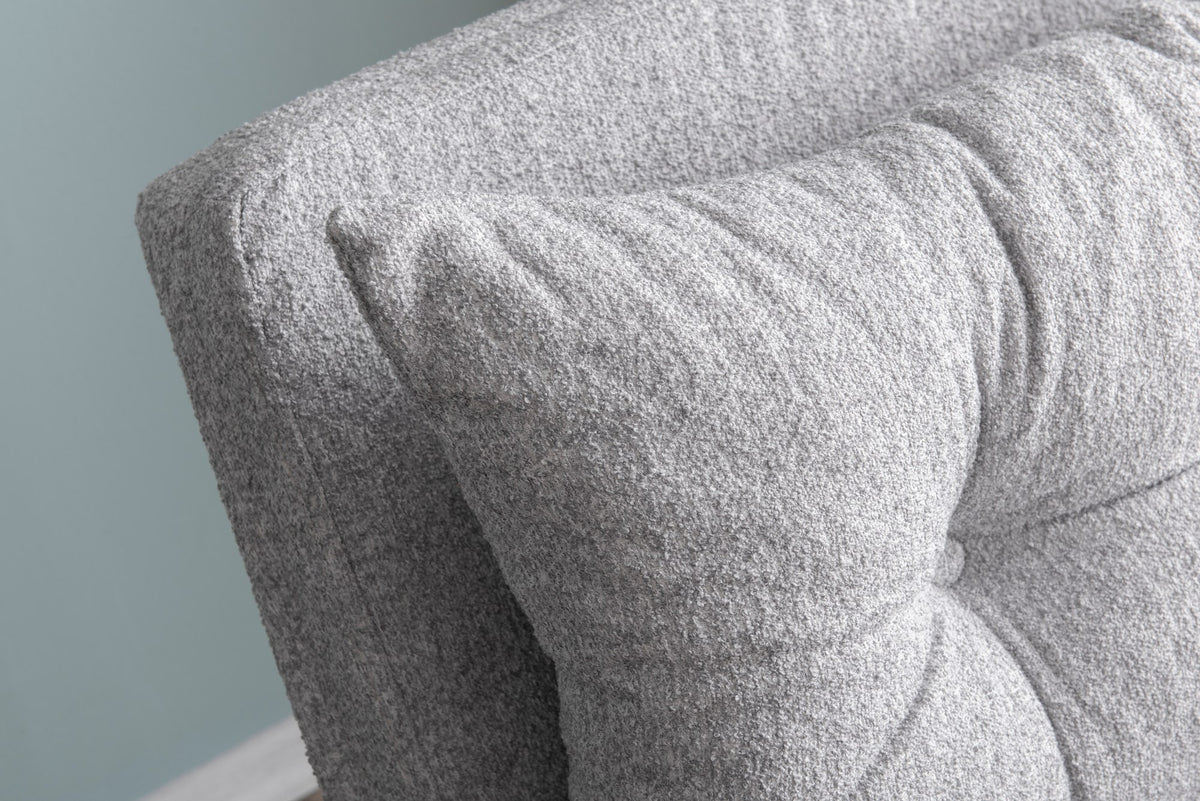 Armchairs - Scandinavian sleeping armchair Gray teddy fabric Sando - Dimehouse