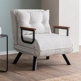 Armchairs - Scandinavian sleeping armchair Cream teddy fabric Sando - Dimehouse