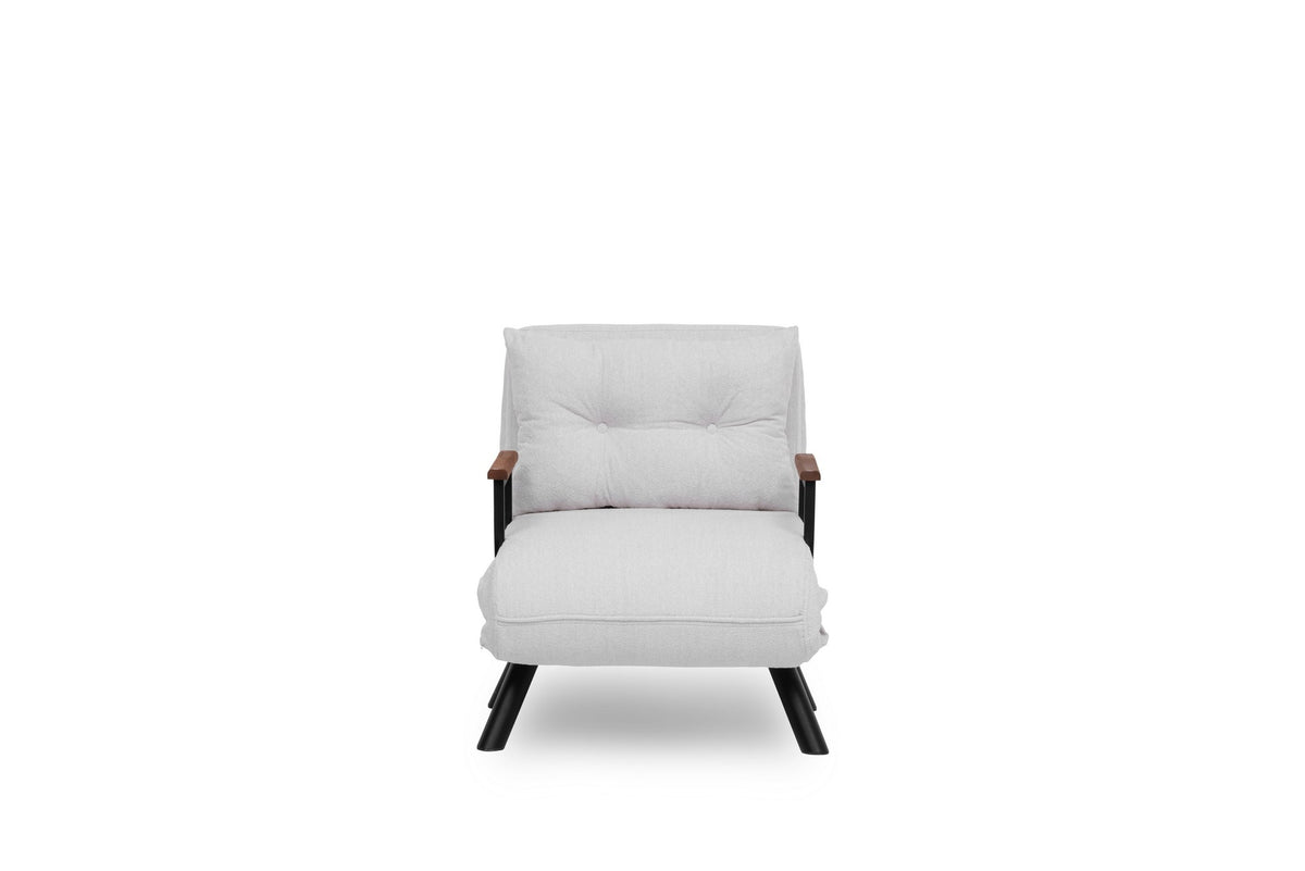Armchairs - Scandinavian sleeping armchair Cream teddy fabric Sando - Dimehouse