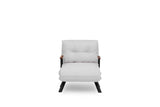 Armchairs - Scandinavian sleeping armchair Cream teddy fabric Sando - Dimehouse