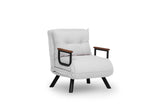Armchairs - Scandinavian sleeping armchair Cream teddy fabric Sando - Dimehouse