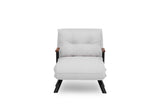 Armchairs - Scandinavian sleeping armchair Cream teddy fabric Sando - Dimehouse
