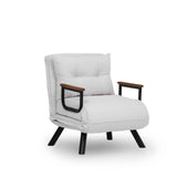Armchairs - Scandinavian sleeping armchair Cream teddy fabric Sando - Dimehouse