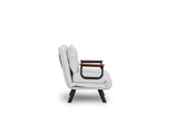 Armchairs - Scandinavian sleeping armchair Cream teddy fabric Sando - Dimehouse