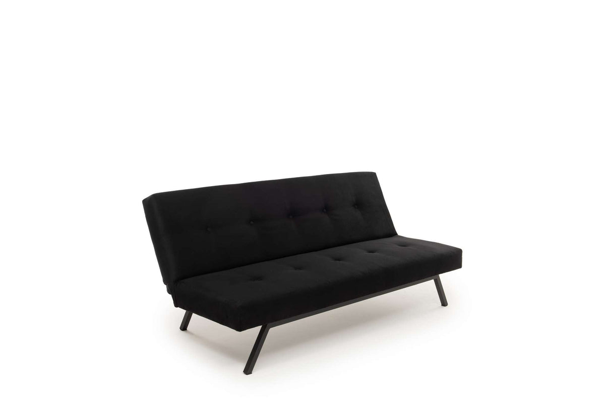 Sofa beds - Sofa bed Black Fabric 3 - Seater - 180 cm - Without armrests - Zoly - Dimehouse