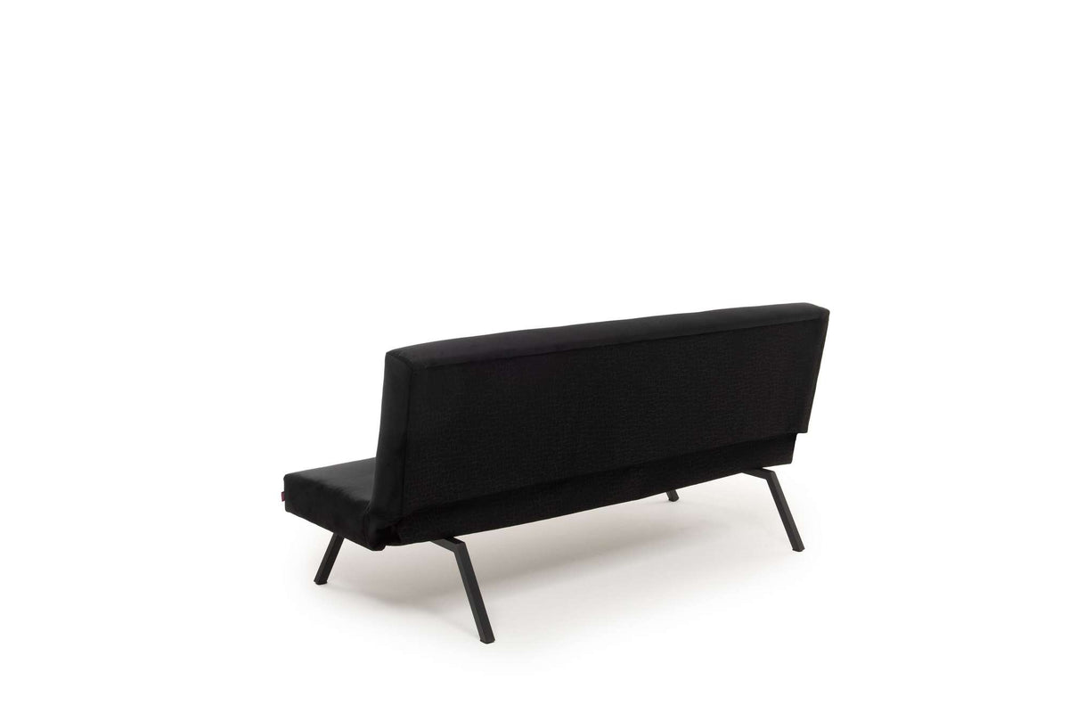 Sofa beds - Sofa bed Black Fabric 3 - Seater - 180 cm - Without armrests - Zoly - Dimehouse