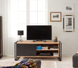 TV Furniture - TV Furniture Cosmo Atlantic Pine Black Melamine 130x50x45 cm - Dimehouse