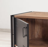 TV Furniture - TV Furniture Cosmo Atlantic Pine Black Melamine 130x50x45 cm - Dimehouse