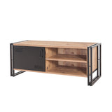TV Furniture - TV Furniture Cosmo Atlantic Pine Black Melamine 130x50x45 cm - Dimehouse