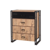 Chests of drawers - Chest of drawers Cosmo Atlantic Pine Black Melamine - Dimehouse