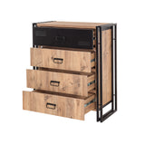 Chests of drawers - Chest of drawers Cosmo Atlantic Pine Black Melamine - Dimehouse