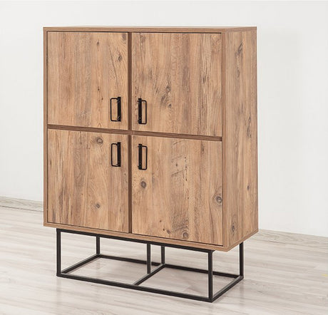 Wall cabinets - Wall cabinet Quantum Solo Atlantic Pine Black Melamine 93x115x36 cm - Dimehouse