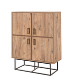 Wall cabinets - Wall cabinet Quantum Solo Atlantic Pine Black Melamine 93x115x36 cm - Dimehouse