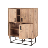 Wall cabinets - Wall cabinet Quantum Solo Atlantic Pine Black Melamine 93x115x36 cm - Dimehouse