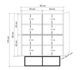 Wall cabinets - Wall cabinet Quantum Solo Atlantic Pine Black Melamine 93x115x36 cm - Dimehouse